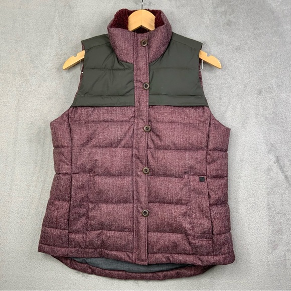 Woolrich Women’s Bitter Chill Burgundy Wool Loft Vest. Size Medium. - Picture 1 of 6